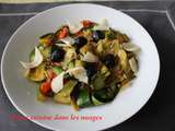 Tagliatelles de courgette, olives et parmesan