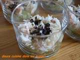 Verrine tourteau, concombre, paillettes d'algues