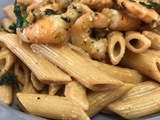 Penne aux crevettes sauce flambée au cognac