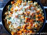 Orzo crémeux à la courge butternut rôtie et à la bette à carde