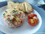 Tartare de saumon croustillant lime et poivre