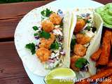 Tortillas aux crevettes croustillantes et salade de chou crémeuse