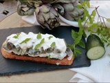 Bruschetta artichaut et stracciatella