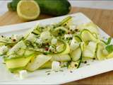 Carpaccio de courgettes, feta et menthe