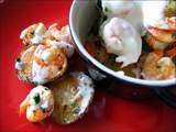 Crevettes et topinambours en cocotte