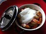 Crevettes et topinambours en cocotte