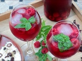 Infusion glacée hibiscus, framboise et basilic – bissap framboises et basilic