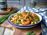 Linguine aux crevettes façon bisque