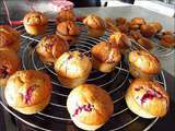 Muffins au citron, framboises et pistaches