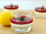 Panna cotta au citron, framboises et menthe