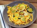 Pâtes aux courgettes vertes et jaunes