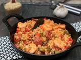 Riz créole aux crevettes sautées et chorizo