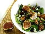 Salade aux figues, noix et Roquefort