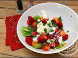 Salade colorée aux tomates et buratta