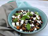 Salade d’aubergines grillées à la feta et pignons