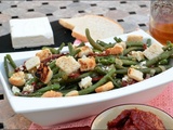 Salade de haricots verts, croûtons et feta