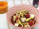 Salade de lentilles à la feta et tomates séchées