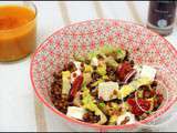 Salade de lentilles à la feta et tomates séchées