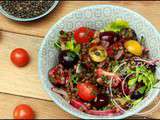 Salade de lentilles aux cerises aux parfums asiatiques