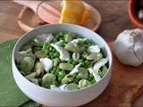 Salade de petits pois aux fèves et à la mozzarella