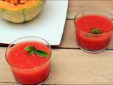 Soupe froide de tomates et pastèque