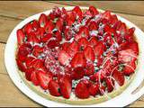 Tarte aux fraises sur sa panna cotta coco