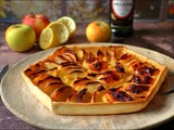 Tarte aux pommes confites à la vanille et au rhum