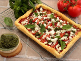 Tarte fine aux tomates pesto de basilic et feta