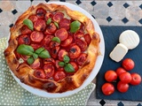 Tarte rustique à la tomate et 2 fromages de chèvre