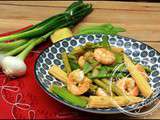 Wok printanier aux crevettes