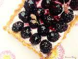 Tarte aux Mures chantilly Mascarpone Cassis sur sablé noisette