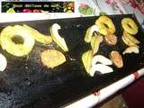 Fruits rotis au miel sur plancha :