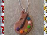 Pendentif palette de peintre :