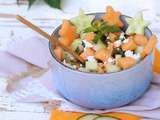 Salade de concombre et melon à la feta