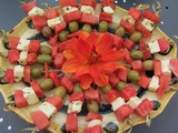 Brochettes de pastèque à la feta