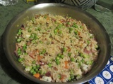 Risotto au petits pois, lardons et bleu