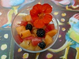 Salade de melon, pastèque et fruits rouges