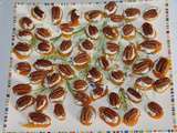 Abricots moelleux a la creme de roquefort et saint moret, noix de pecan