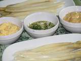 Asperges tiedes et leurs trois sauces froides