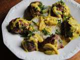 Boulettes de veau, sauce au curcuma