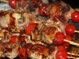 Brochettes de mini saltimbocca aux tomates cerise a la plancha