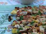 Brochettes de poulet ananas gout mojito