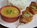 Brochettes de poulet sauce cacahuetes