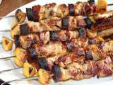 Brochettes porc chorizo citron a la plancha