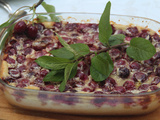 Clafoutis aux cerises, lait et puree d'amandes