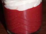 Compote de pommes et framboises, dome de chantilly