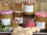 Confiture de peches blanches, gingembre et verveine citronnelle