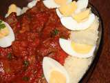 Couscous au boeuf, tomates et oeufs durs