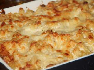 Cuisiner des restes gratin de chapon aux pates et aux champignons, sauce bechamel