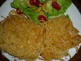 Galettes de spaghetti au crabe (issues des crab cakes)